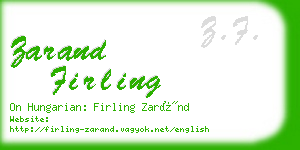 zarand firling business card
